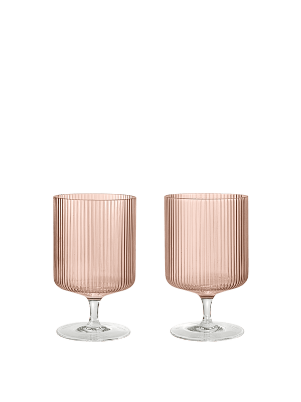 Calici da vino Ripple set da 2 · Ferm Living Blush