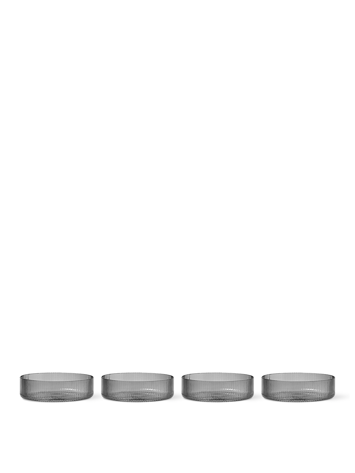 Cuencos de servir Ripple set de 4 · Ferm Living Smoked Grey