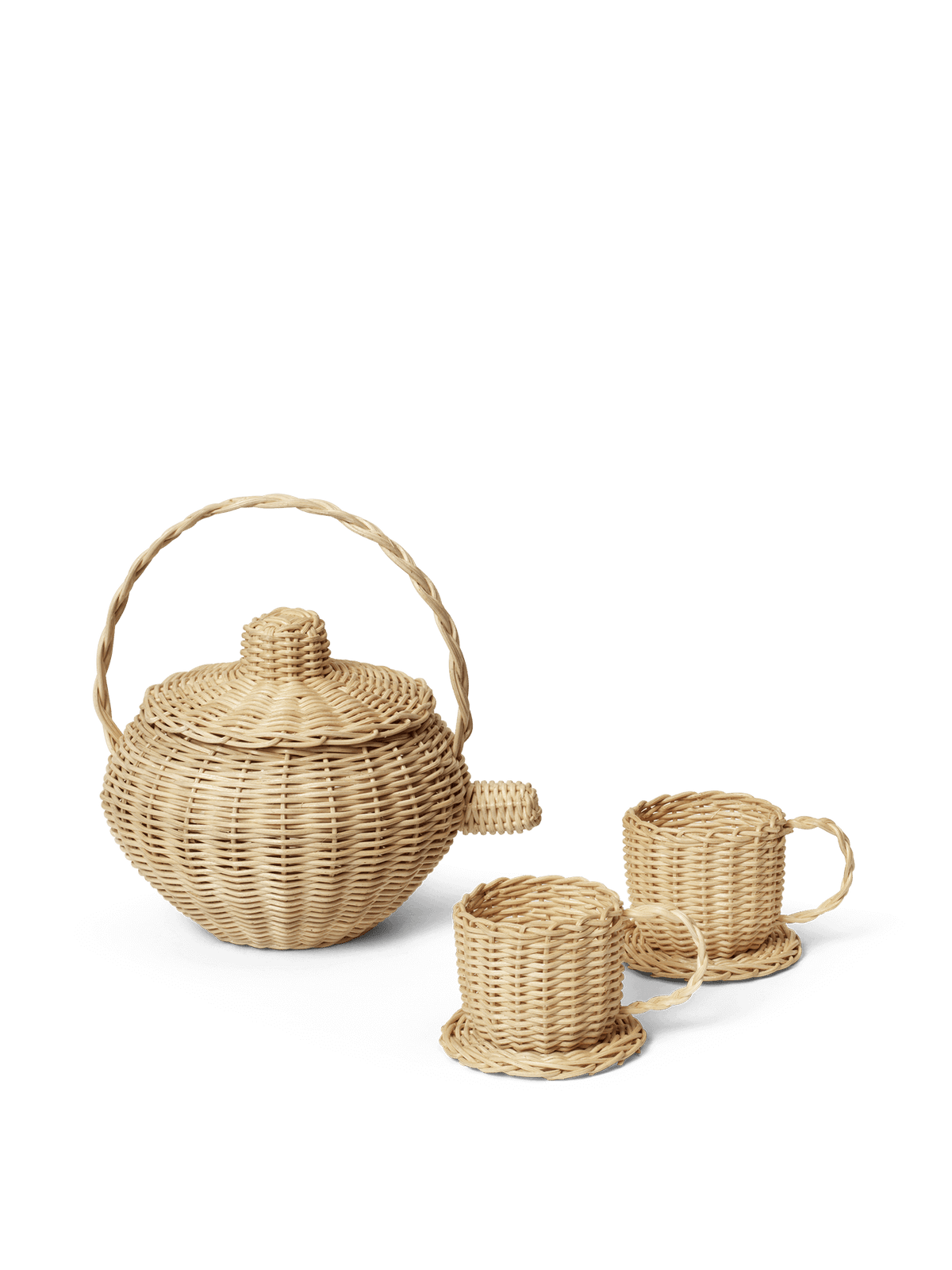 Juego de té de ratán Rattan de Ferm Living