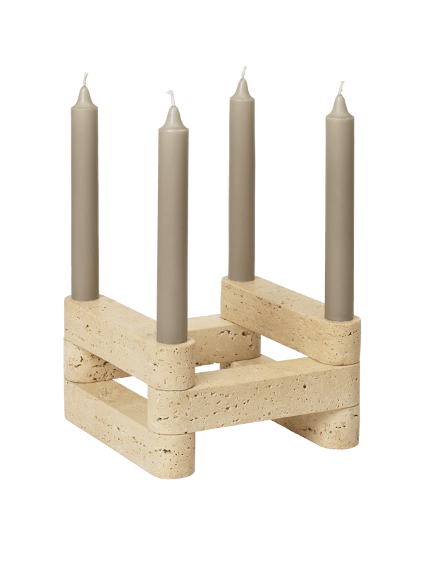 Portavelas modular Newel · Ferm Living · Set of 6 · Travertine