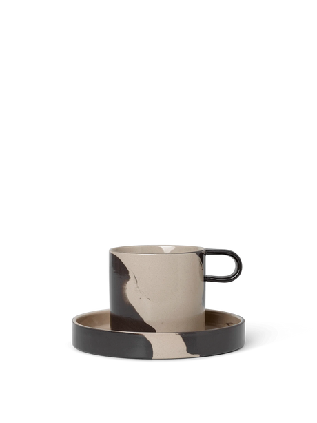 Taza con platillo Inlay de Ferm Living