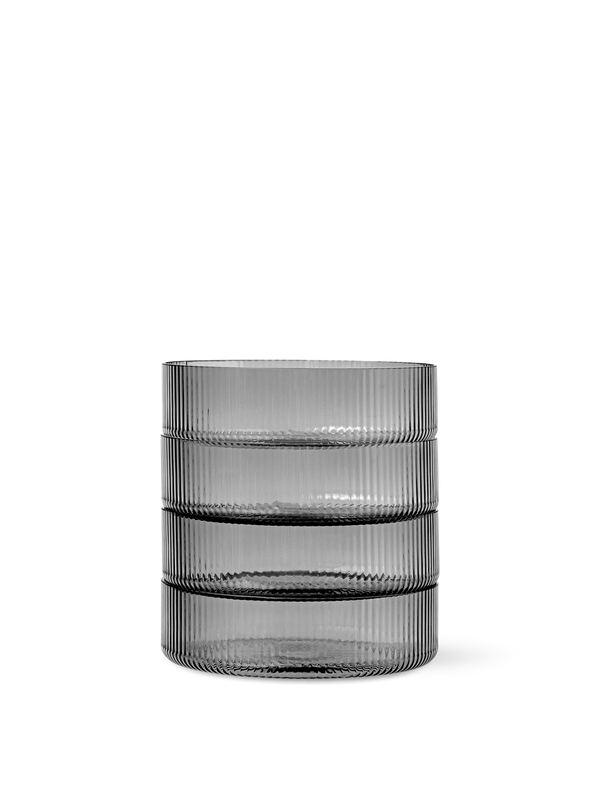 Cuencos de servir Ripple set de 4 · Ferm Living Smoked Grey