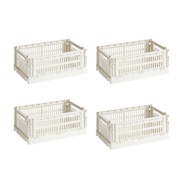 Set de cestas Colour Crate S Recycled · HAY · Off-White / Set of 4