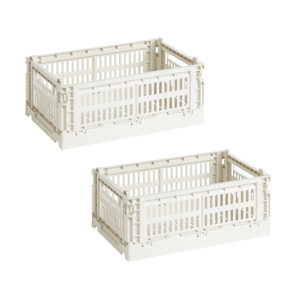 Set de cestas Colour Crate S Recycled · HAY · Off-White / Set of 2