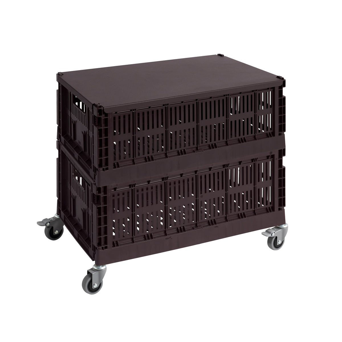Mesa auxiliar con ruedas Colour Crate L · HAY · Bordeaux