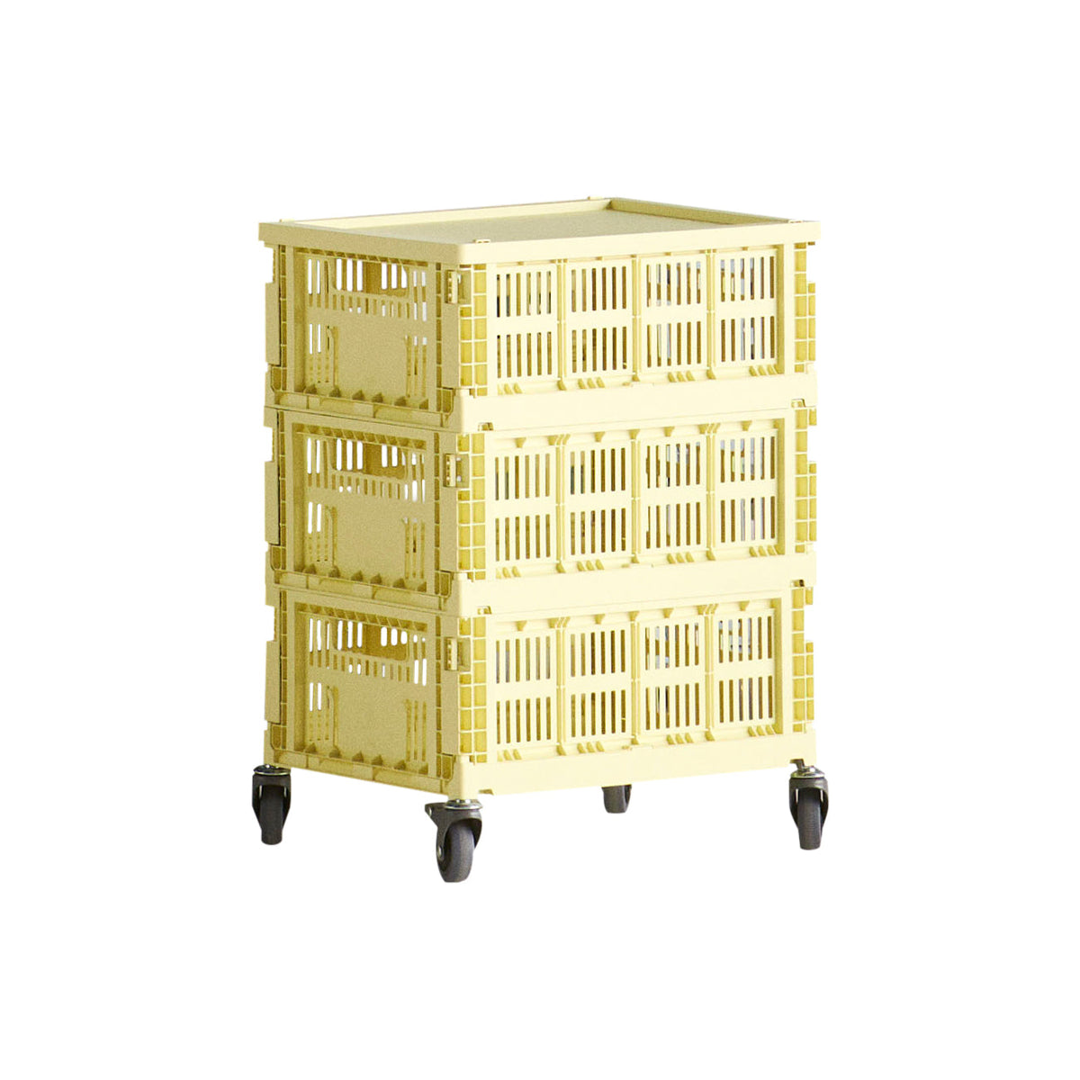 Mesa auxiliar con ruedas Colour Crate M · HAY · Light Yellow