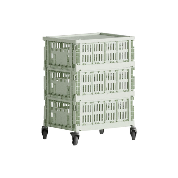 Mesa auxiliar con ruedas Colour Crate M · HAY · Mint