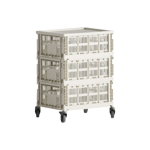 Mesa auxiliar con ruedas Colour Crate M · HAY · Off White