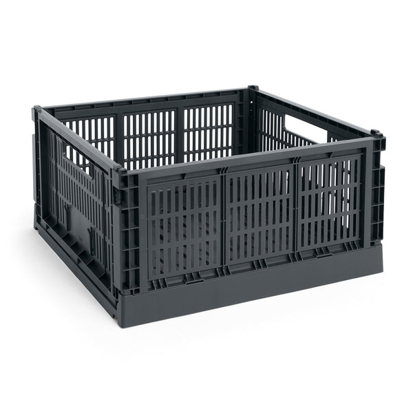 Cesta Colour Crate Square · HAY · Charcoal / L