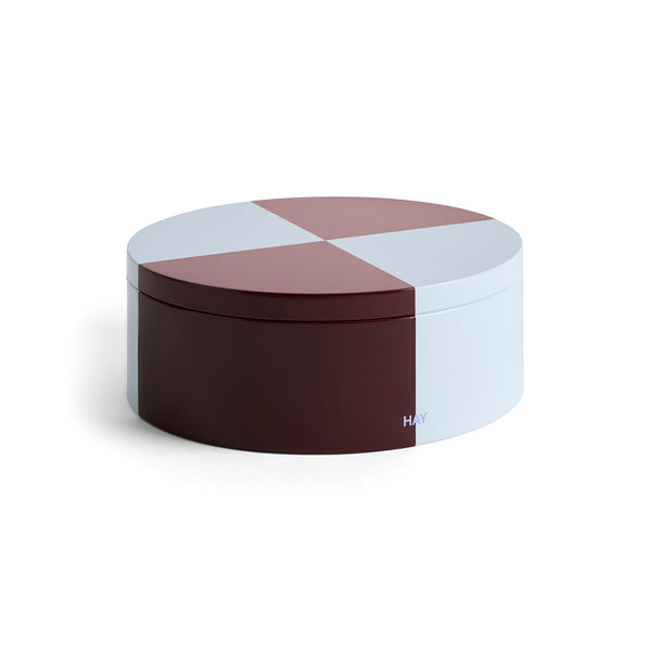 Lata Tin Container · HAY · Burgundy/Ice Blue / Around