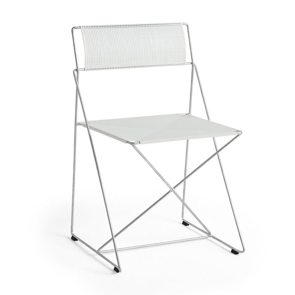 Silla de exterior X-Line · HAY · Chalk White / Hot-Dip Galvanized