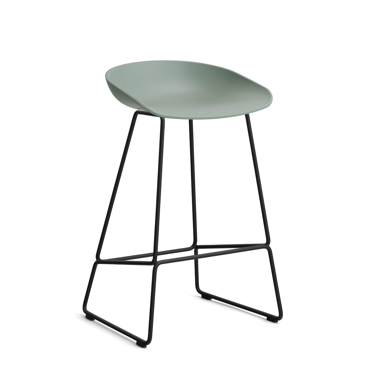Taburete alto About A Stool AAS 38 · HAY · fall green 2.0 / H 76 cm / Powder-Coated Black
