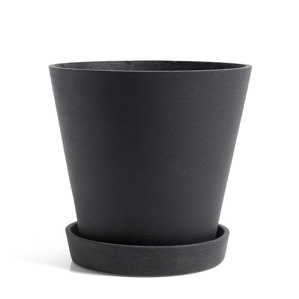 Maceta con plato Flowerpot · HAY · Black / XL