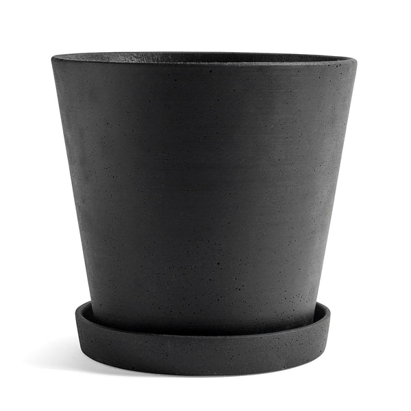 Maceta con plato Flowerpot · HAY · Black / XXL