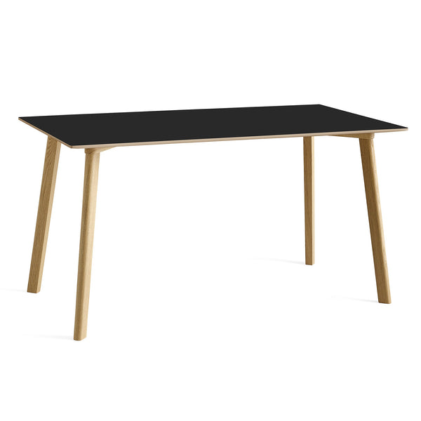 Mesa de comedor Copenhague CPH Deux 210 · HAY · Oak, Matt Lacquered/Ink Black Laminate / 140 x 75 cm