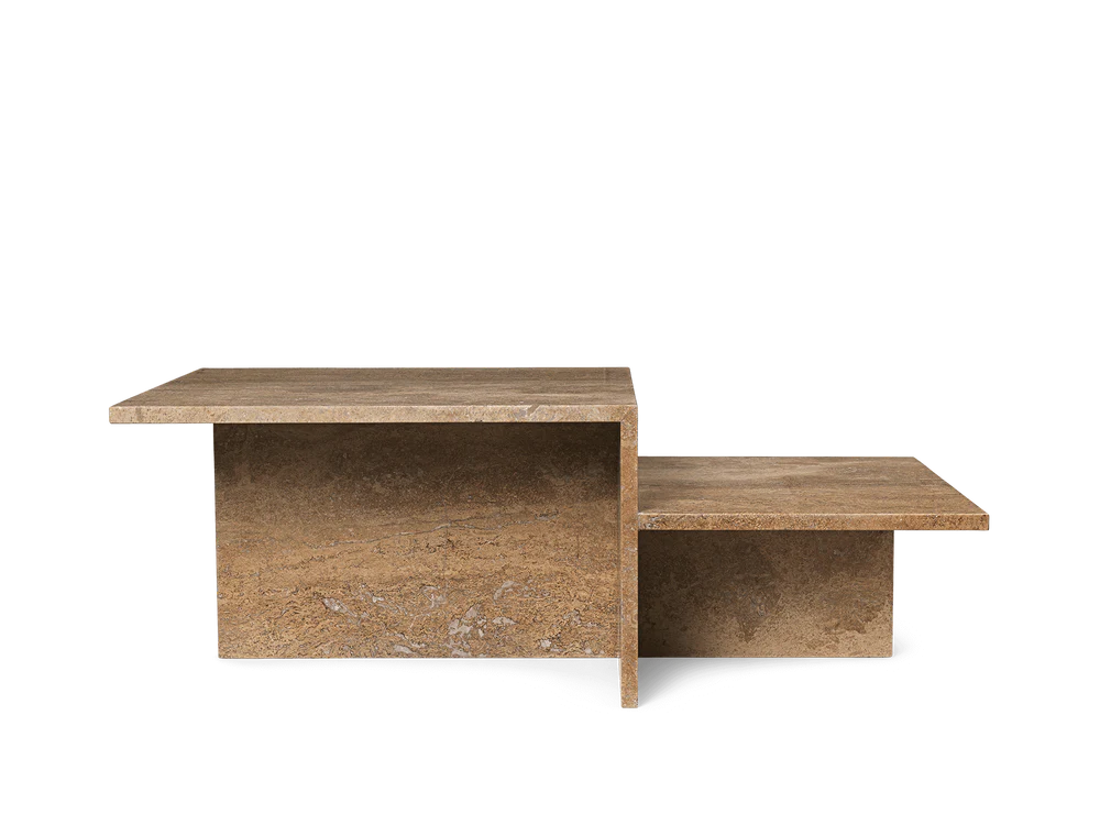 Distinct Coffee Table Dark Brown Travertine