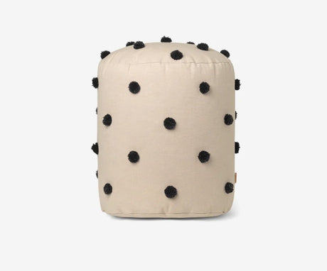 Dot Tufted Pouf Sand Black