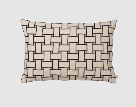 Lattice Cushion - Rectangular Off-White/Black