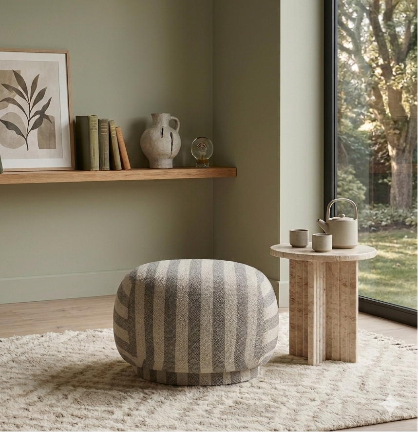 Rico Pouf - Louisiana Sand/Off-White