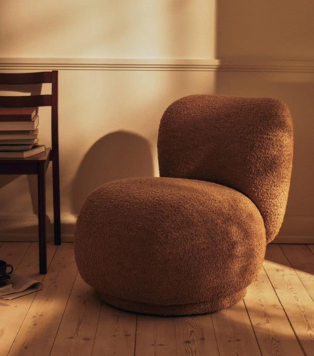 Rico Piccolo Lounge Chair - Raw Bouclé Tan