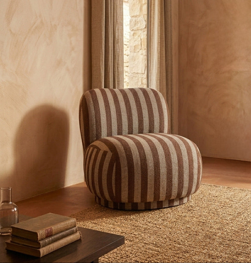 Rico Piccolo Lounge Chair - Swivel - Louisiana Sand/Chocolate