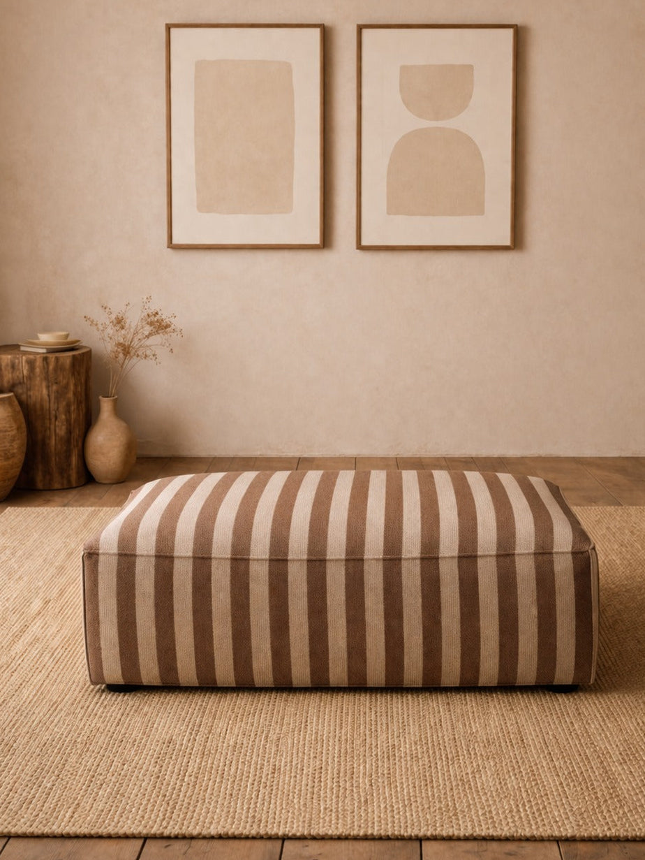 Catena Pouf Rectangular L501 - Louisiana Sand/Chocolate