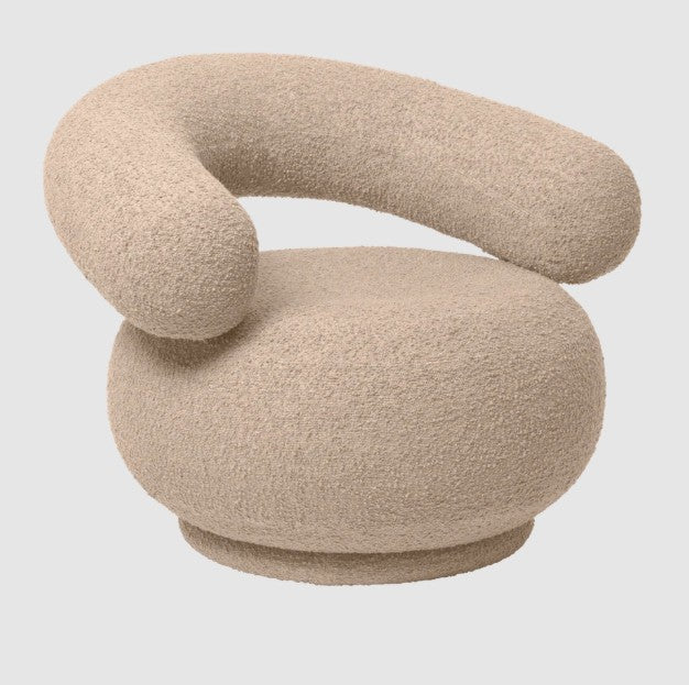 Orbo Lounge Chair - Raw Bouclé Natural