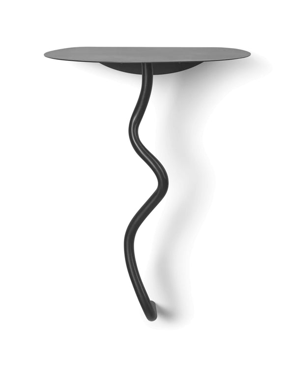 Mesa de pared Curvature negro/latón · Ferm Living