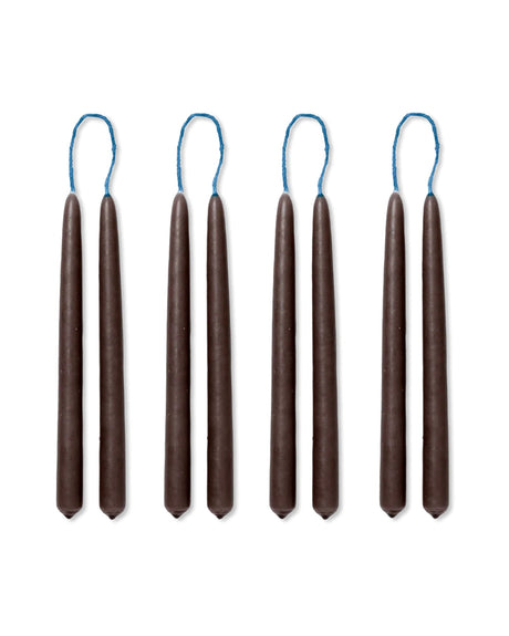 Velas Dipped set de 8 marrón · Ferm Living