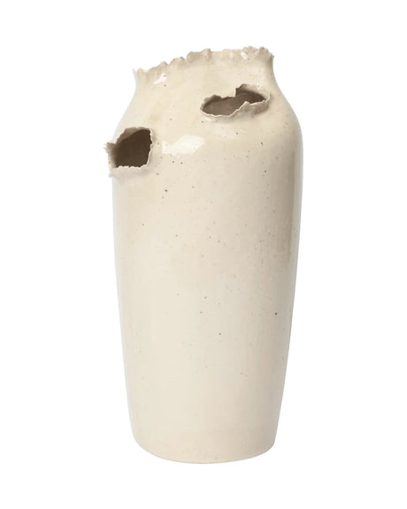 Jarrón alto Tereo blanco roto moteado · Ferm Living