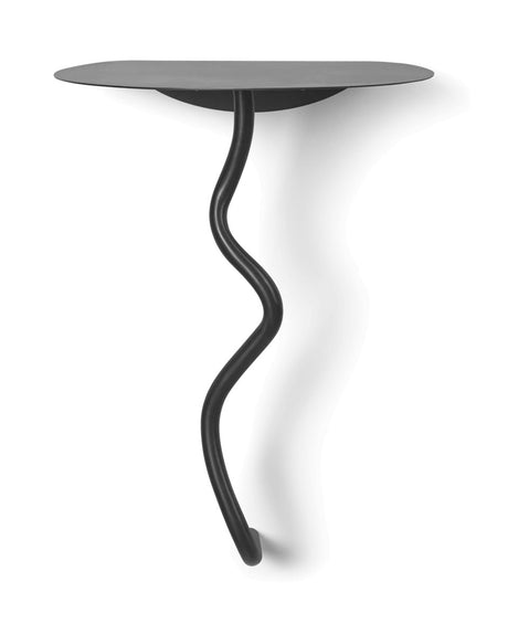 Tavolo da parete Curvature nero/ottone · Ferm Living