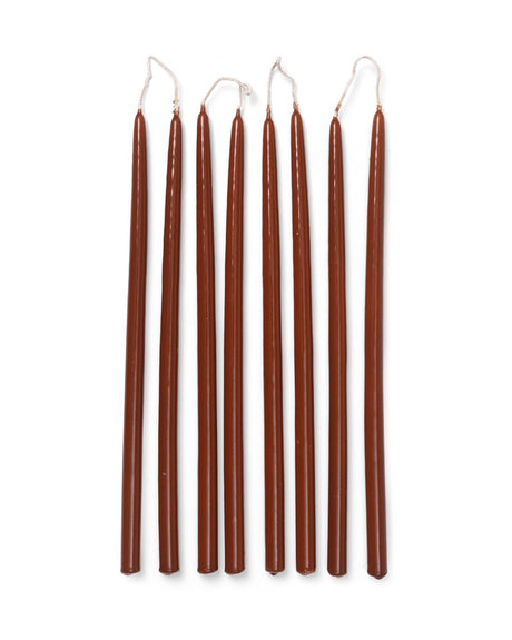 Bougies Spike Slim lot de 8 rouille · Ferm Living