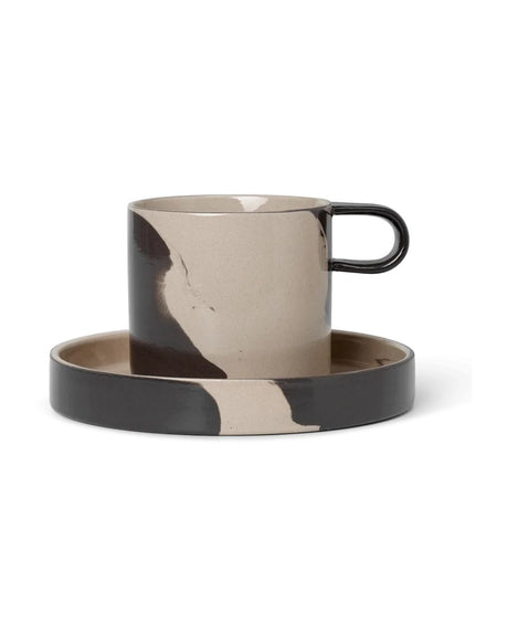 Taza con platillo Inlay · Ferm Living