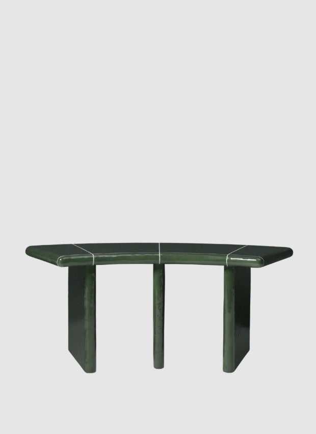 Deya Curved Bench - 110 Dark Green
