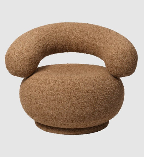 Orbo Lounge Chair - Raw Bouclé Tan