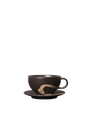 Taza con platillo Koyo marrón oscuro/Buff · Ferm Living