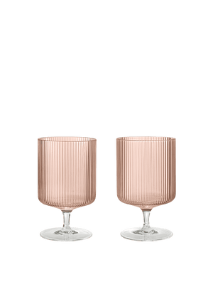 Calici da vino Ripple set da 2 · Ferm Living Blush