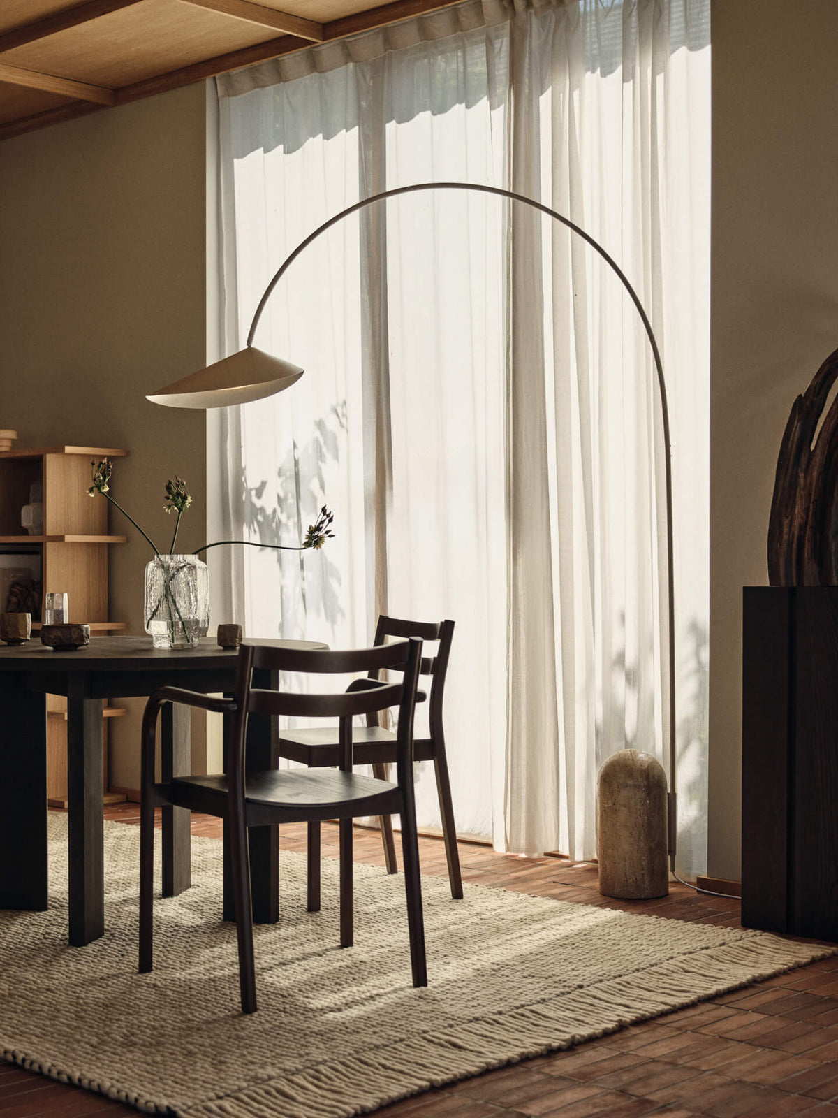 Dining chair Boda with armrests · Ferm Living Dark Stained Beech