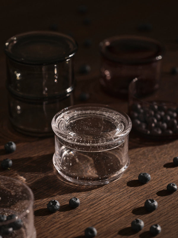 Stackable containers Boya set of 2 · Ferm Living Clear with Bubbles
