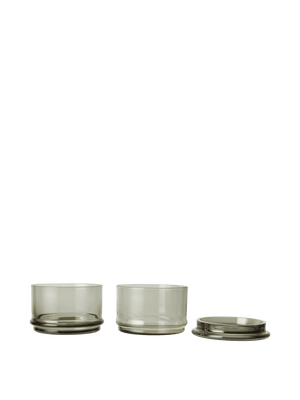 Stackable containers Boya set of 2 · Ferm Living Smoked Grey