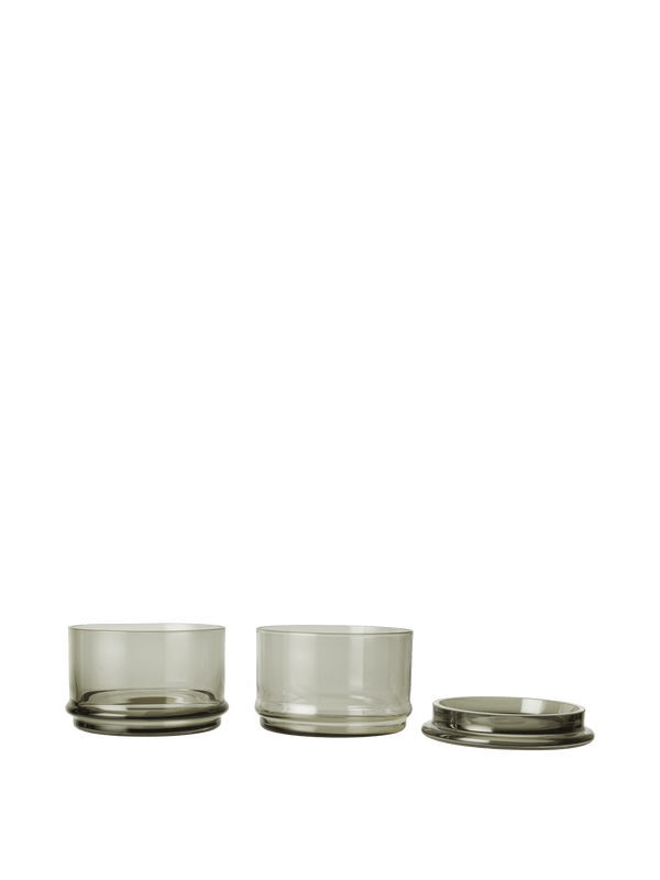 Stackable containers Boya set of 2 · Ferm Living Smoked Grey