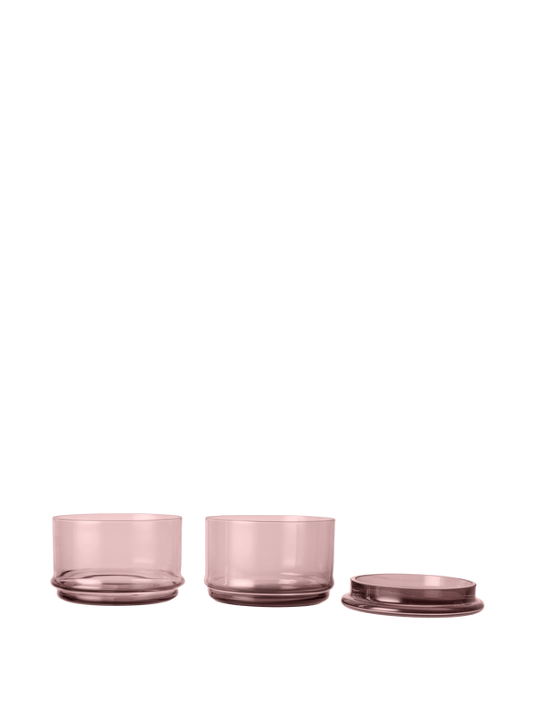 Stackable containers Boya set of 2 · Ferm Living Mauve