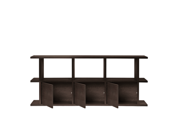 Librería Kona 3x2 con 3 módulos armario roble teñido oscuro · Ferm Living · vista 3