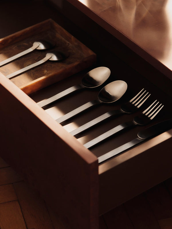 Besteck Stelo 4er-Set gebürsteter Stahl · Ferm Living
