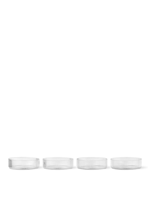Cuencos de servir Ripple set de 4 · Ferm Living Clear
