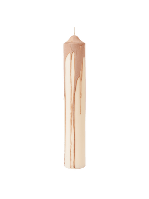 Vela cilíndrica Dryp · Large / Beige
