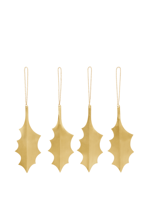 Adornos Holly Leaf · Ferm Living · Brass