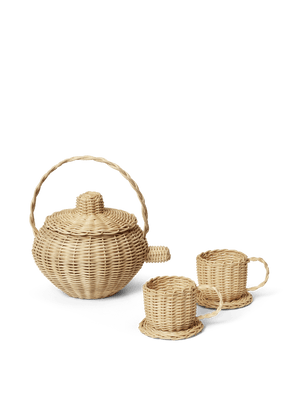 Juego de té de ratán Rattan de Ferm Living