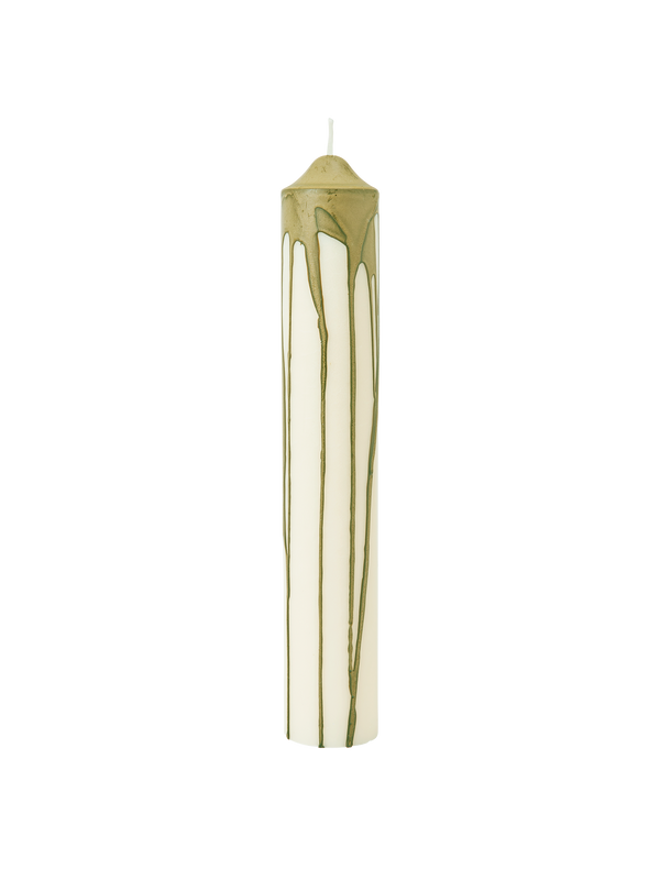 Bougie cylindrique Dryp L vert olive · Ferm Living · vue 2