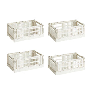 Set de cestas Colour Crate S Recycled · HAY · Off-White / Set of 4